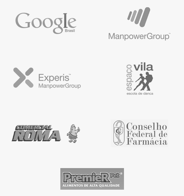 Clientes Café Requinte: Google Brasil, ManpowerGroup, Experis, Espaço Vila, Comercial Roma, Conselho Federal de Farmácia, Premier Pet